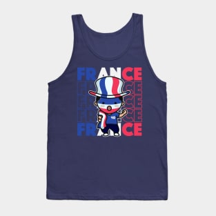 France Football Fan // Kawaii Cute French Soccer Supporter Tank Top